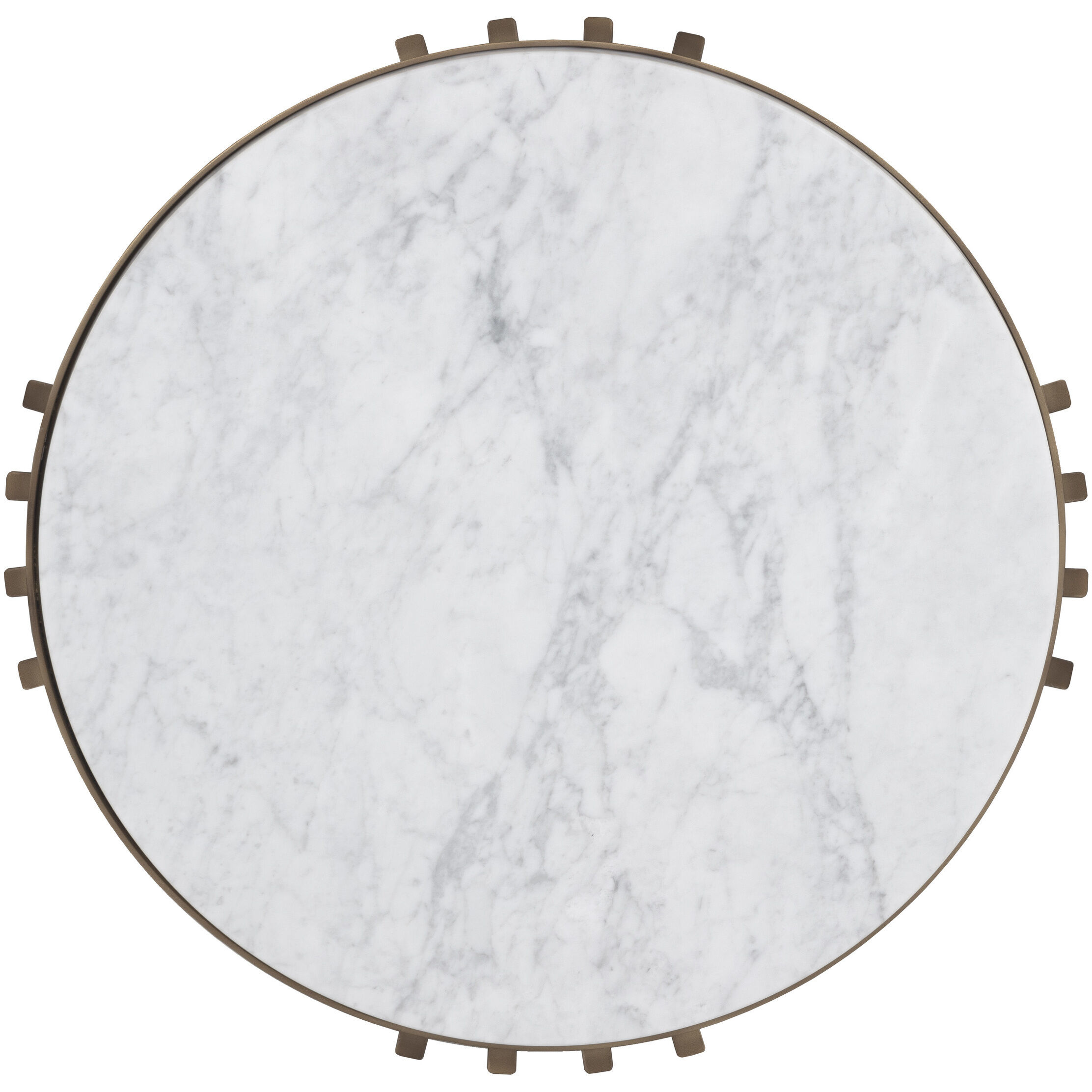 Naxos 22.5 X 22 inch White / Rustic Bronze Side Table